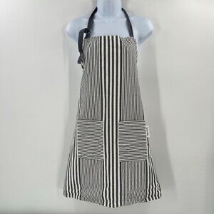 Sur La Table Gray & White Striped Apron With Pockets